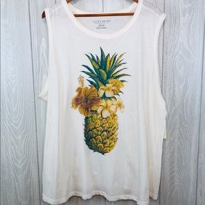 Lucky Brand | Muscle Tank Pineapple Hibiscus Tee